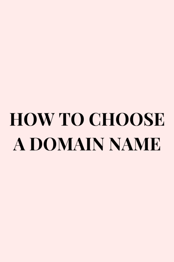 how to choose a domain name