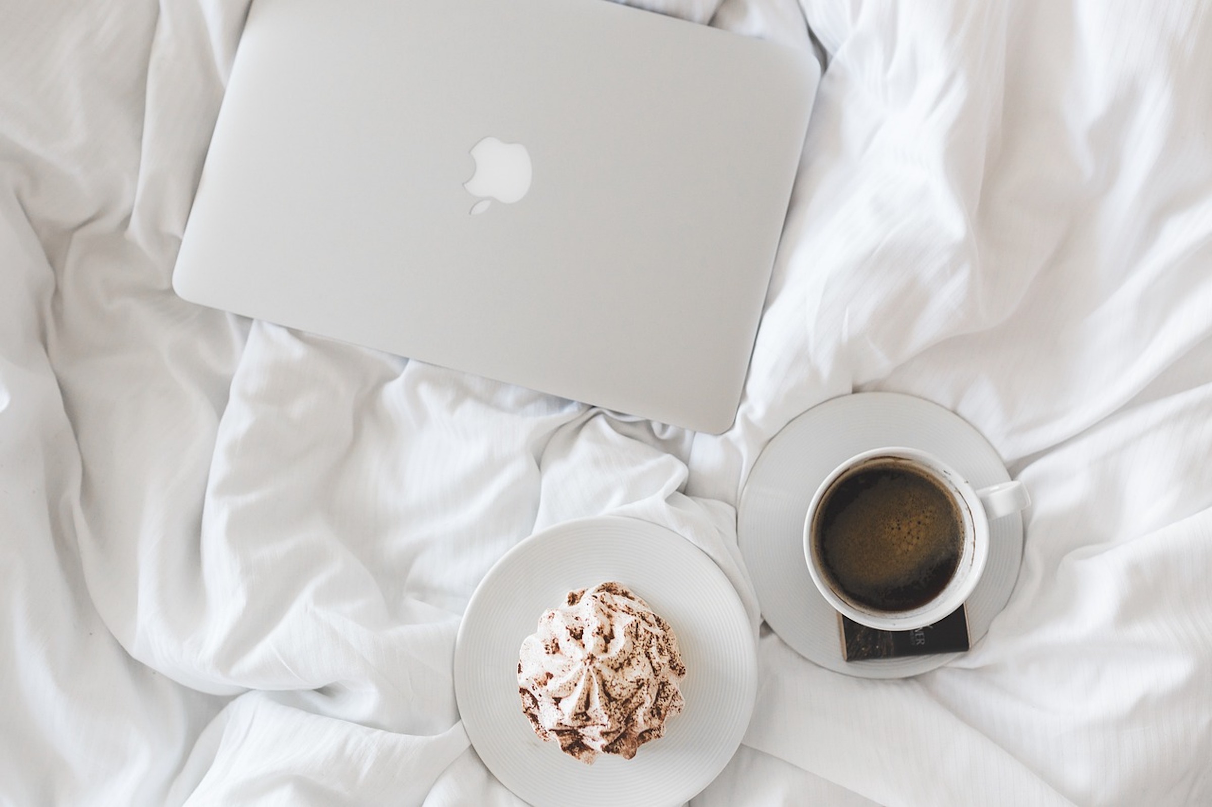 laptop on bed