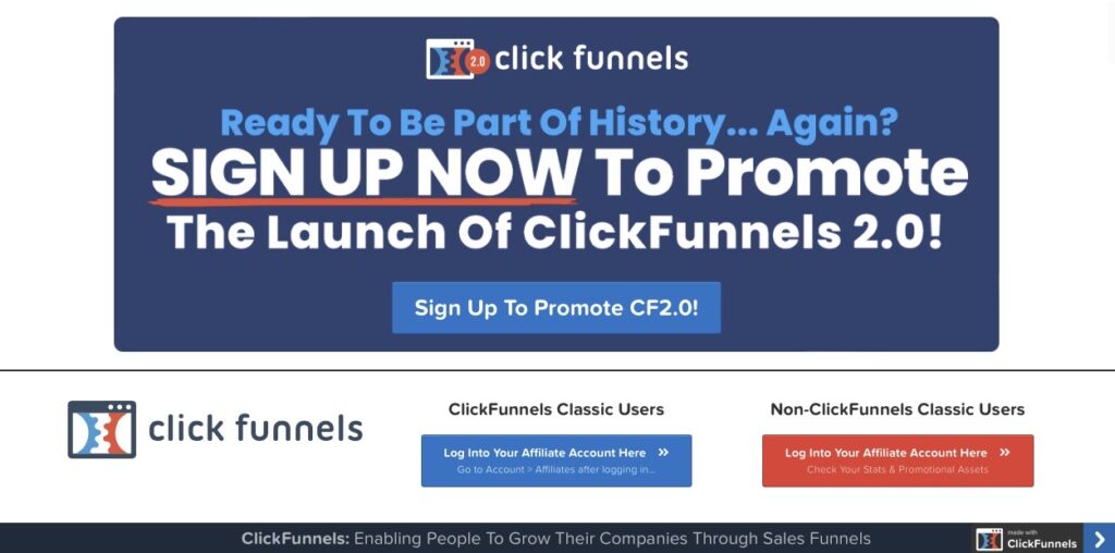 click funnels website screenshot