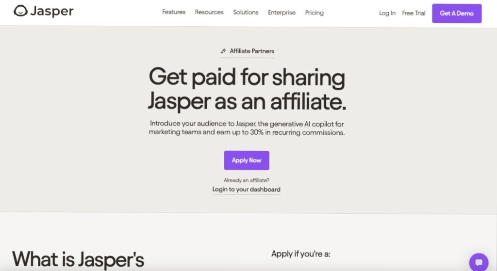 jasper website screenshot