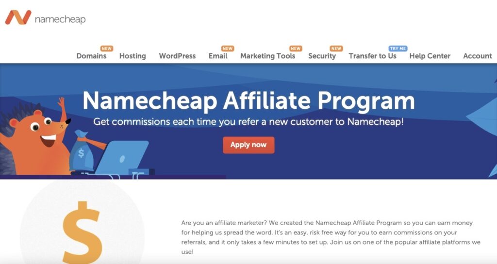 namecheap website screenshot