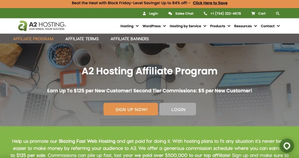 a2 hosting website screenshot