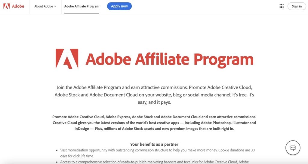 adobe website screenshot